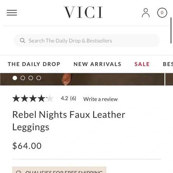 One more! VICI Dolls Rebel Nights Faux Leather Leggings MEDIUM Left Only - Picture 6 of 7